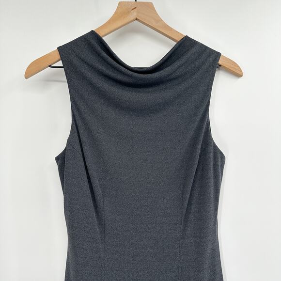 Maria Bianca Nero High Neck Square Back Sleeveless Dress in Gray Size Medium - Picture 3 of 8